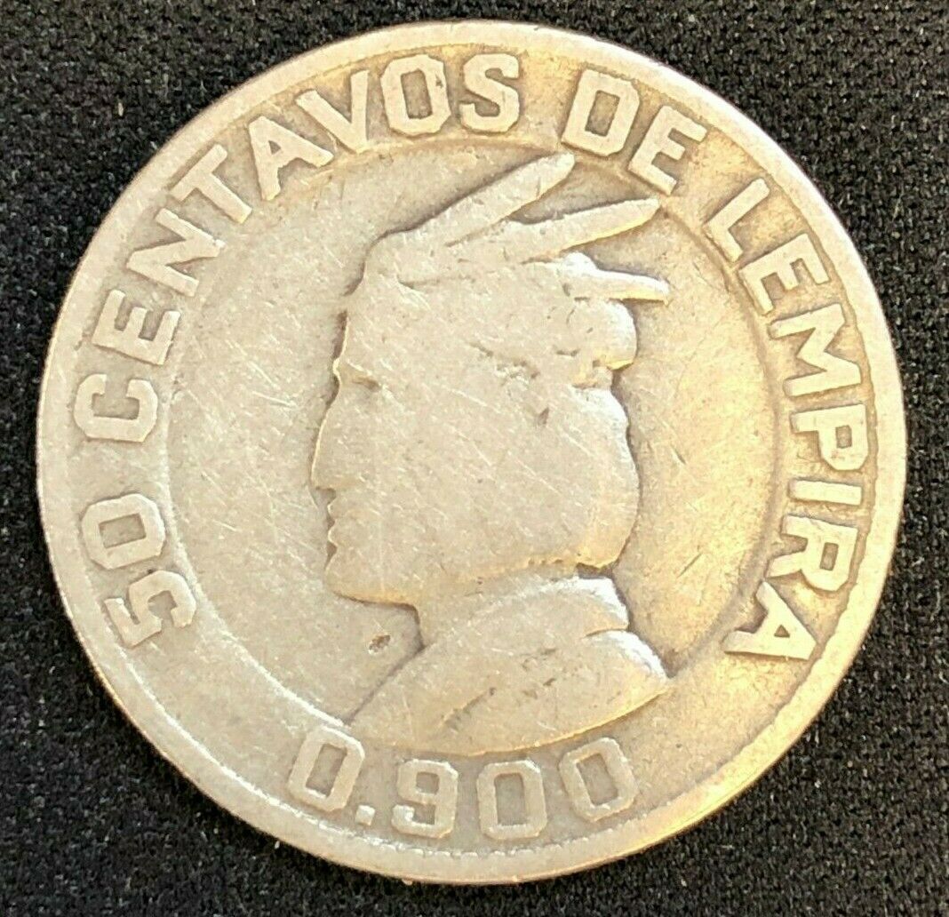 1932 Honduras 50 Centavos Silver Coin